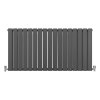 Designer Radiators 60 x 119cm Flat Panel Modern Central Heating Anthracite Grey Horizontal Column Double Panel Wall Mounted Slimline Kitchen Living Room Bathroom Commercial Cleaning Brush & Fixing Kit