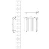 Oval Single Column Radiator & Valves - 600mm x 600mm - Black