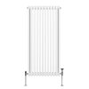 Traditional 3 Column Radiator 1500mm x 562mm Modern Central Heating Heater Gloss White Carbon Steel Vertical Wall Mounted Kitchen Living Room Bathroom Cleaning Brush Fixing Kit & Brackets