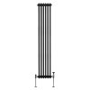 Traditional 3 Column Radiator 1800mm x 292mm Modern Central Heating Heater Matt Black Carbon Steel Vertical Wall Mounted Kitchen Living Room Bathroom Cleaning Brush Fixing Kit & Brackets