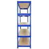 10 x Blue Racking Bay Unit 5 Tier Heavy Duty Steel Metal 200kg capacity Per Shelf Garage Shelves Storage Warehouse Shed Workshop Boltless Shelving 120 x 50 x 180cm Free Rubber Mallet