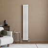 Oval Single Column Radiator & Valves - 1600mm x 240mm - White