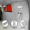 Camper Van Lining & 2 x Storage Pouches Silver Grey Carpet 4 Way Stretch 2m Wide 11m2 Coverage Car Motorhome Vehicle Interior Campervan Conversion 2 Size Tool Paperwork Document