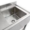 KuKoo Commercial Kitchen Catering Sink, Stainless Steel, Left Hand Drainer, 1.0 Bowl, 120cm Wide