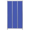 MonsterShop 3 Door Wide Steel Storage Lockers, Blue & Grey Metal Lockable Unit, School Staff Gym Changing