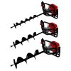 Earth Auger Fence Post Hole Borer Ground 52cc Petrol Spiral Digger 3 Drill Bits Attachments 4 6 8 Inch Extension Pole 80cm 3HP 9000rpm 2 Stroke 1.2L 1.6kw FREE Safety Accessories & Tool Kit