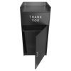 Wooden Litter Bin & Tray Stand Black Finish Commercial Restaurant Food Hall Takeaway Cafe Waste Bin Enclosure Cabinet Swing Door Melamine MDF FREE 100L Rubbish Bin FREE White Vinyl Stickers