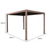 Wood Effect Aluminium Pergola 4m x 3m