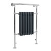 Traditional Heated Towel Rail Radiator - 950mm x 660mm - Anthracite Grey