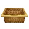 Pull out Wicker Basket Drawer 600mm Kitchen Storage Solution Larder Base Unit Cupboard with Handle Rustic Beech Wood Farmhouse Style 100% Handmade Rattan FREE Fixing Kit Included – Brown