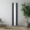 Flat Panel Radiator With Mirror 1800mm x 425mm & TRV Chrome Valves Designer Double Column Vertical Anthracite Grey Carbon Steel Wall Mounted Kitchen Living Room Cleaning Brush Fixing Kit & Brackets