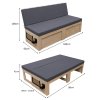 Sliding Camper Sofa Bed & Cushions Pull Out Bench Vivaro Movano Sprinter VW T4 T5 T6 Transit DIY Van Conversion Under Seat Storage Storage Nets Cup Holder 8cm Thick Mattress Washable Covers Fixing Kit