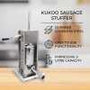 5L Sausage Stuffer Kit Filler Maker 304 Stainless Steel Heavy Duty Commercial Meat Machine Vertical Manual 2 Speeds