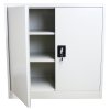 Metal Office 2 Doors Filing Cabinet Flatpack Document File Compartments Lockable Storage Cupboard Unit 90cm