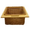 Pull out Wicker Basket Drawer 500mm Kitchen Storage Solution Larder Base Unit Cupboard with Handle Rustic Beech Wood Farmhouse Style 100% Handmade Rattan FREE Fixing Kit Included – Brown