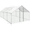 Walk In Chicken Run Cage Coop 4m x 6m x 2m Dog Pen House Kennel Large Metal Enclosure Rabbits Ducks Poultry Roof Cover Shelter Sunshade Pets Outdoor Backyard Farm Animal