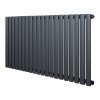 Oval Single Column Radiator - 600 x 1200mm - Anthracite Grey
