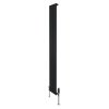 Flat Single Column Radiator & Valves - 1800mm x 280mm - Black