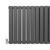 Designer Radiators 60 x 91cm Flat Panel Modern Central Heating Anthracite Grey Horizontal Column Double Panel Wall Mounted Slimline Kitchen Living Room Bathroom Commercial Cleaning Brush & Fixing Kit