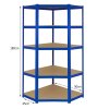 Corner Shelves Garage Racking / 90cm x 45cm x 180cm Racking Storage Unit / 5 Shelves MDF & Steel / 1325kg capacity / 265kg per shelf