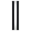 Flat Panel Radiator With Mirror 1800mm x 425mm Modern Designer Double Column Vertical Heater Matt Black Carbon Steel Wall Mounted Kitchen Living Room Cleaning Brush Fixing Kit & Brackets
