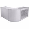 MonsterShop Mars Shop Counters Set & Glass Retail Showcase Cabinet Display, Brilliant White, Melamine MDF