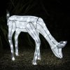 White Light Up Reindeer Doe Christmas Decoration 120 Cool LEDs Figure Ornament Indoor Or Outdoor Use Glitter Large