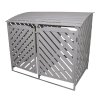 Double Wheelie Bin Storage Shed Wooden Dustbin Store Cupboard Outdoor Grey Wash Timber Cover Lockable Latched Recycling Garden
