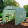 Polytunnel Greenhouse Walk In Galvanised Racking Windows Doors Growhouse PE Cover Gardening Metal Frame Outdoor Storage Garden Tent Vegetable Flower Plant 19mm Diameter | 5 x 2m