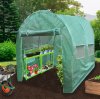 Polytunnel Greenhouse Walk In Galvanised Racking Windows Doors Growhouse PE Cover Gardening Metal Frame Outdoor Storage Garden Tent Vegetable Flower Plant 25mm Diameter | 4 x 2m