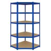 Corner Shelves Garage Racking / 90cm x 45cm x 180cm Racking Storage Unit / 5 Shelves MDF & Steel / 1325kg capacity / 265kg per shelf