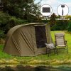 2 Man Fishing Bivvy Tent with Overwrap Carp Fishing Dome Overnight Shelter Angler Camping Waterproof Tackle Brolly System Pram Hood PVC Window FREE Neoprene & PVC Shoe Mat Carry Bag & Mallet Included