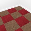 Carpet Tiles 40 x Sand & Scarlet Red 10 Metres Squared Heavy-Duty Commercial Hard Wearing Flooring Domestic Premium Office Home 50cm x 50cm MonsterShop