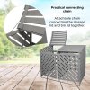Double Wheelie Bin Storage Shed Wooden Dustbin Store Cupboard Outdoor Grey Wash Timber Cover Lockable Latched Recycling Garden