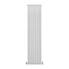 Designer Radiators 180 x 42cm Flat Panel Modern Central Heating Gloss White Vertical Column Double Panel Wall Mounted Slimline Kitchen Living Room Bathroom Commercial Cleaning Brush & Fixing Kit