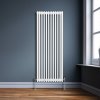 Traditional 3 Column Radiator 1800mm x 562mm Modern Central Heating Heater Gloss White Carbon Steel Vertical Wall Mounted Kitchen Living Room Bathroom Cleaning Brush Fixing Kit & Brackets
