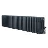Traditional 4 Column Radiator & Valves - 300 x 1370mm - Anthracite Grey
