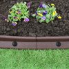 Flexible Lawn Edging Garden Border Grass Pathways Path Edge Vegetable Plot Flowerbed Raised Borders Rubber Artificial Grass Brown | Pack of 8 x 1.2m