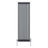 Traditional 3 Column Radiator 1800mm x 472mm Modern Central Heating Heater Matt Anthracite Grey Carbon Steel Vertical Wall Mounted Kitchen Living Room Bathroom Cleaning Brush Fixing Kit & Brackets