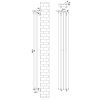 Oval Single Column Radiator - 1800 x 240mm - Black
