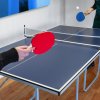 Table Tennis Table Folding Legs Ping Pong Portable Compact Easy Quick Installation Multifunctional Games Indoor Outdoor 2 Bats 5 Balls Net Powder Coated Iron 12mm MDF 181 x 102 x 76cm 26kg