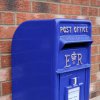 Royal Mail Post Box Scottish Cast Iron Wall Mounted Royal Mail Wedding Authentic Pillar Replica Lockable Post Office Letter Box Blue