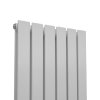 Designer Radiators 160 x 42cm Flat Panel Modern Central Heating Gloss White Vertical Column Double Panel Wall Mounted Slimline Kitchen Living Room Bathroom Commercial Cleaning Brush & Fixing Kit