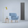 Designer Radiators 180 x 42cm Flat Panel Modern Central Heating Anthracite Grey Vertical Column Double Panel Wall Mounted Slimline Kitchen Living Room Bathroom Commercial Cleaning Brush & Fixing Kit