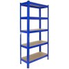 Racking Storage Shelving 75cm Heavy Duty Garage 5 Tier Black & Blue Steel Shelf Unit 75cm x 30cm x 150cm (3, Blue)