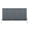 Oval Single Column Radiator & Valves - 600mm x 1200mm - Anthracite Grey