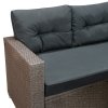 Rattan Corner Dining Set Outdoor Garden Furniture Grey 9-Seater L Shape Sofa Stools Tempered Glass Table UV Protected Waterproof Grey Seat Back Cushions Patio Conservatory Lounge FREE Rain Cover
