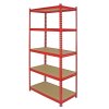 5 Monster Racking Z-Rax Warehouse Storage Garage Shelving Unit, 360kg/shelf, Red, 90 x 183 x 45cm