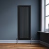 Traditional 3 Column Radiator 1800mm x 562mm Modern Central Heating Heater Matt Black Carbon Steel Vertical Wall Mounted Kitchen Living Room Bathroom Cleaning Brush Fixing Kit & Brackets