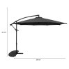 Cantilever Parasol 3m With Half Fan Base - Grey